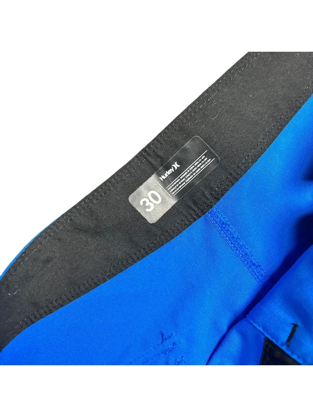 HURLEY men’s blue board beach shorts size 30 quick dry lightweight NWT